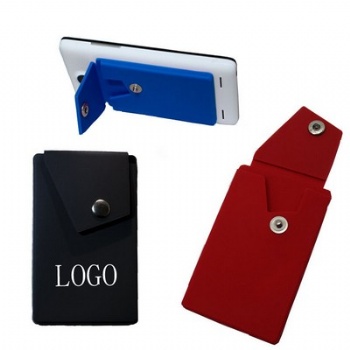 Silicone Phone Wallet w/Snap Closure