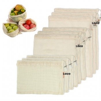 10 PC Organic Cotton Mesh Bag