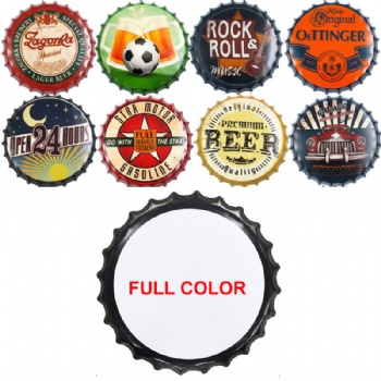 Bottle Cap Shape Metal Tin Signs Decor 13.8inch