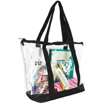 Clear Zipper Shopping Tote Bag