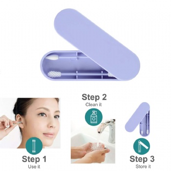 Portable Makeup Silicone Cotton Swabs